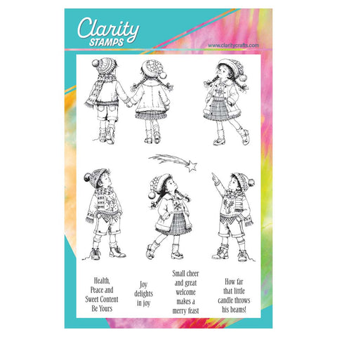 Barbara's Christmas Vintage Children A5 Stamp & Mask Set