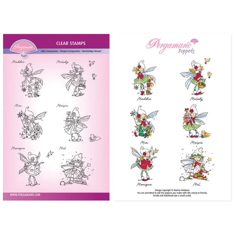 Pixie Mini Poppets A5 Stamp Set - Artwork by Martina Fedotova