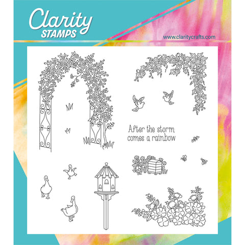 Linda's In the Garden - Rose Arch A5 Square Stamp & Mask Set