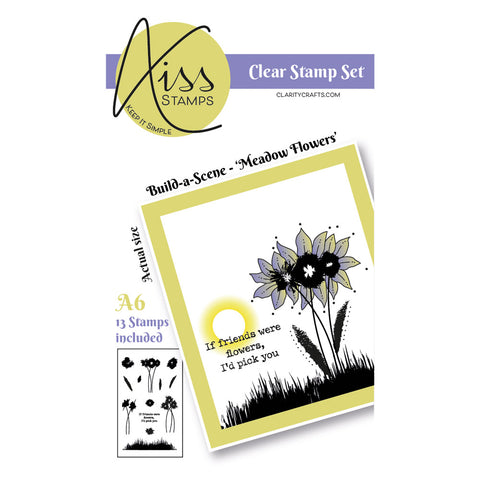 KISS by Clarity - Bijou Landscapes Meadow Flowers A6 Stamp Set