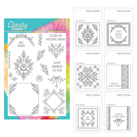 Spring Elements A5 Stamp Set With 6x Compostion Swatches