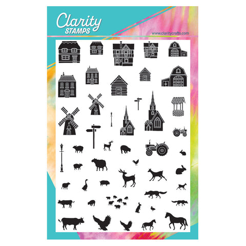Wee Collage Buildings & Animals A5 Stamp Set