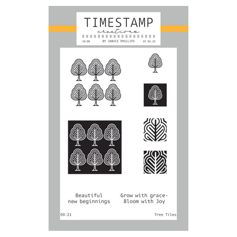 Timestamp Creations by Janice Phillips - Tree Tiles A6 Stamp Set