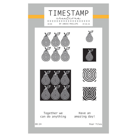 Timestamp Creations by Janice Phillips - Pear Tiles A6 Stamp Set