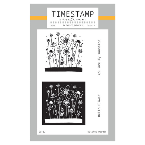 Timestamp Creations by Janice Phillips - Daisies Doodle A6 Stamp Set