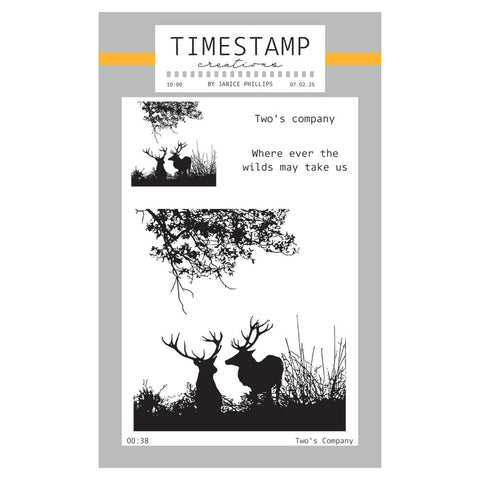 Timestamp Creations by Janice Phillips - Two's Company A6 Stamp Set