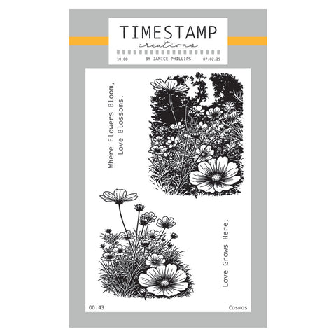 Timestamp Creations by Janice Phillips - Cosmos A6 Stamp Set