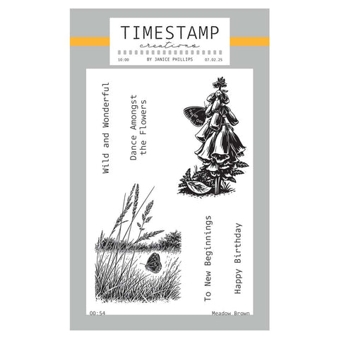 Timestamp Creations by Janice Phillips - Meadow Brown A6 Stamp Set