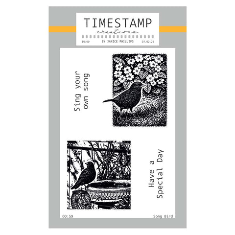 Timestamp Creations by Janice Phillips - Song Birds A6 Stamp Set
