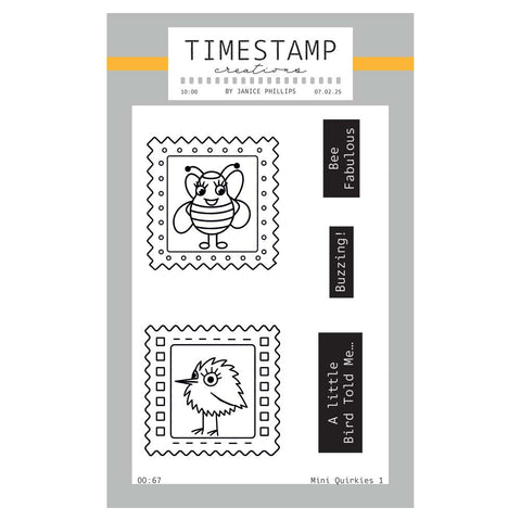 Timestamp Creations by Janice Phillips - Mini Quirkies 1 A6 Stamp Set