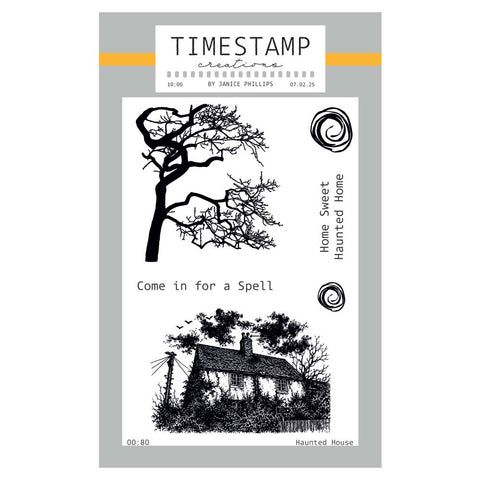 Timestamp Creations by Janice Phillips - Haunted House A6 Stamp Set