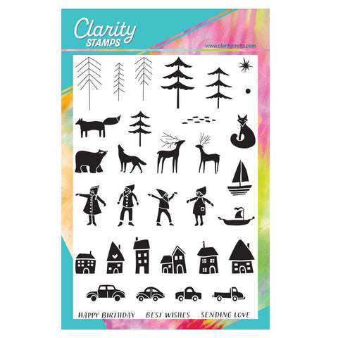 Large Folk Art A5 Stamp Set