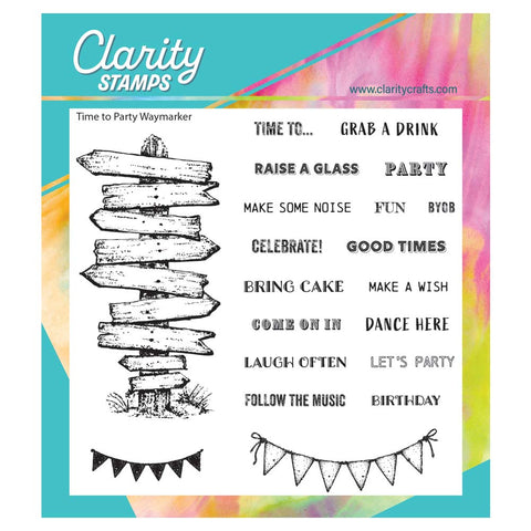 Time to Party Waymarker A5 Square Stamp & Mask Set