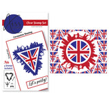 KISS by Clarity - Coronation Bunting A6 Stamp & Postcard Set