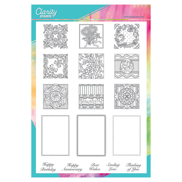 Sampler Stamp Richelieu French Lace Sampler A4 Stamp Set – Claritystamp