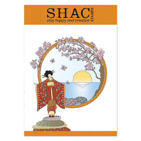 Barbara's SHAC Geisha Doodle + Masks A5 Stamp Set