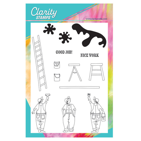 Barbara's Mr. Painter A5 Stamp & Mask Set – Claritystamp