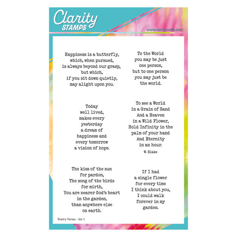 Barbara's Poetry Verses 1 - Happiness Is a Butterfly A5 Stamp Set