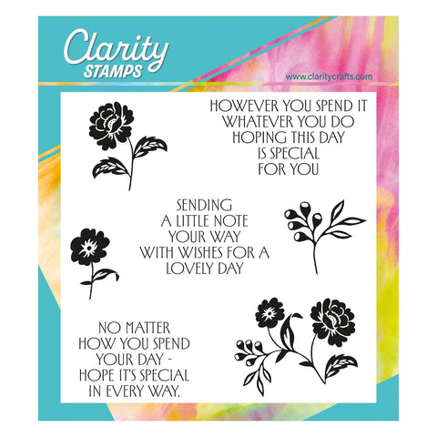 Art Deco Special Day Sentiments A5 Square Stamp Set