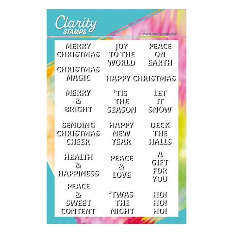 Bijou Christmas Drop Shadow Sentiments A5 Stamp Set