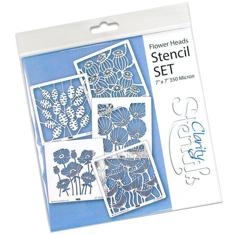 Flower Heads 7" x 7" Stencil Collection