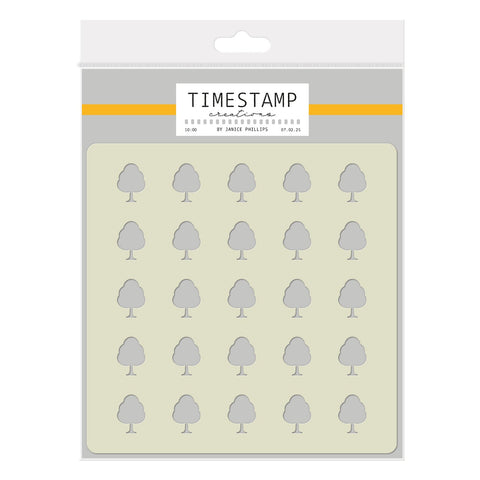 Timestamp Creations by Janice Phillips - Tree Background 5" x 5" Stencil