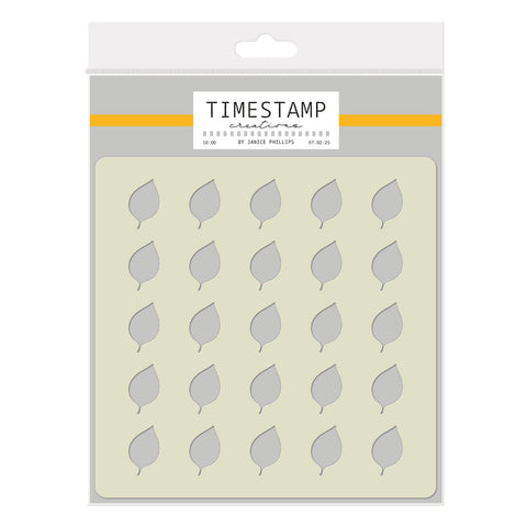Timestamp Creations by Janice Phillips - Leaf Background 5" x 5" Stencil