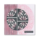 Barbara's Japanese Floral Tiles - Just to Say - Three Way Overlay A4 Stamp Set