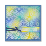 Barbara's Japanese Floral Tiles - Just to Say - Three Way Overlay A4 Stamp Set