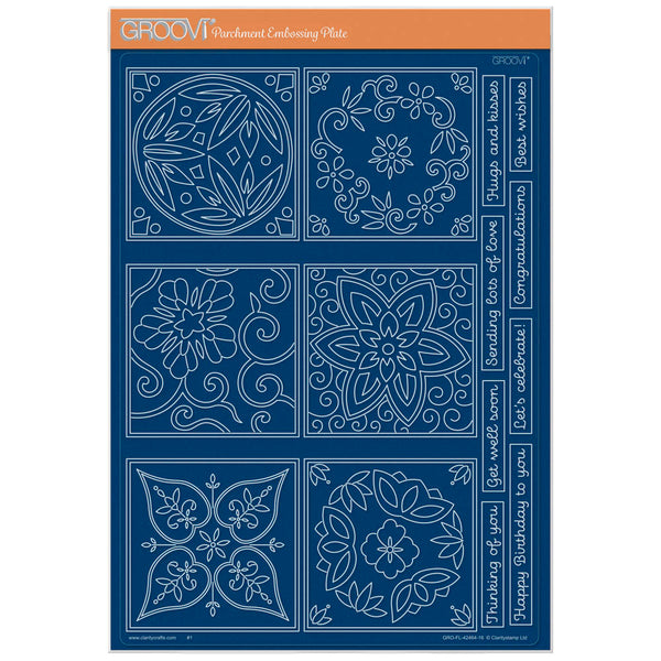 Barbara's Thinking of You - Japanese Floral Tiles Sampler A4 Groovi Pl ...