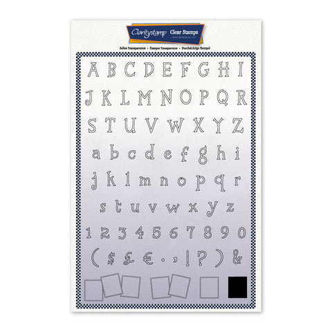 Tall Letterbox Alphabet & Numbers Outline <br/> A4 Unmounted Stamp Set#