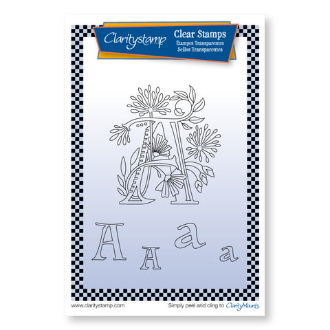 Floral Alphabet - Letter A Unmounted Clear Stamp