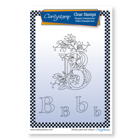 Floral Alphabet - Letter B Unmounted Clear Stamp
