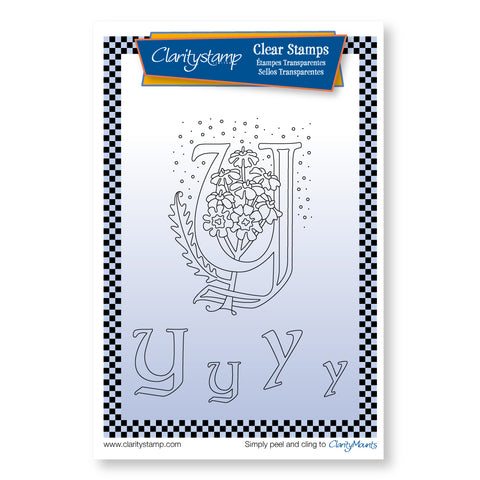 Floral Alphabet - Letter Y Unmounted Clear Stamp