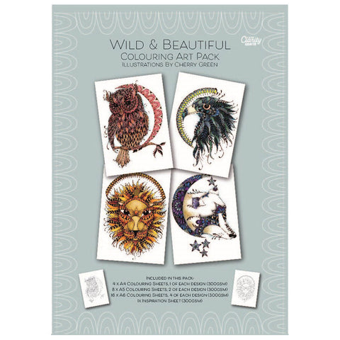 Wild & Beautiful A4 Colouring Art Pack