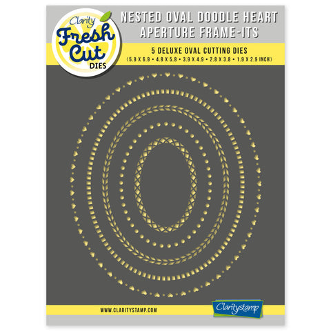 Nested Oval Heart Doodle Aperture Frame-its Die Set
