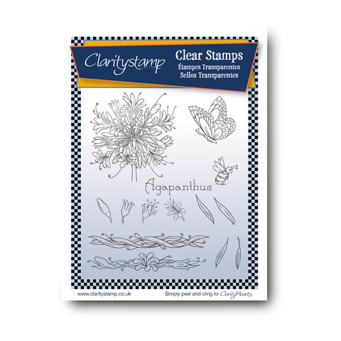 Jayne Nestorenko Floral Collection - Agapanthus Unmounted A5 Stamp Set