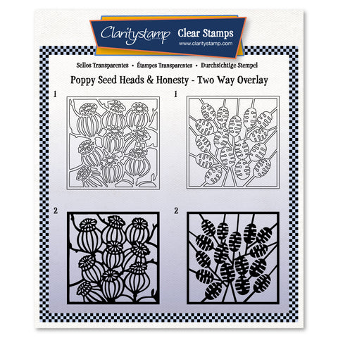 Botanical Poppy Seed Heads & Honesty Two-Way Overlay Stamp Set