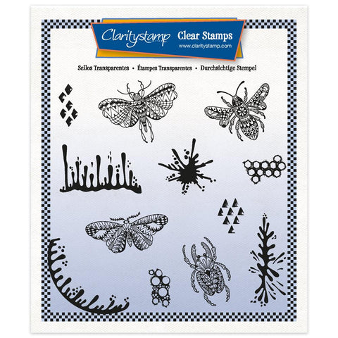 Cherry Green's Mini Funky Bugs & Insects Stamp & Mask Set