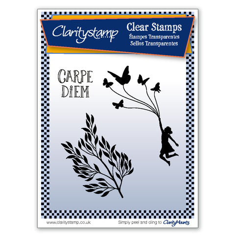 Flutterby Carpe Diem Unmounted Clear Stamp Set