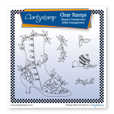 Cherry's Ivy Boot & Baubles + MASK Unmounted Clear Stamp Set
