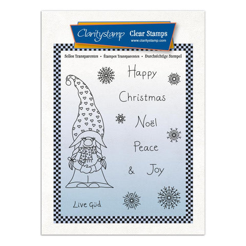 Barbara's Christmas Güd Gnome and Sentiments A6 Stamp & Mask Set