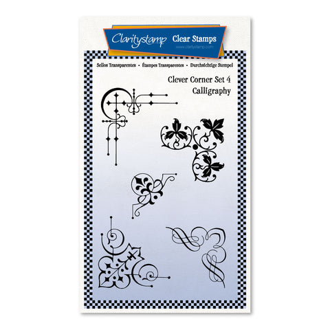 Clever Corners Set 4 - Calligraphy A6 Unmounted Stamp Set