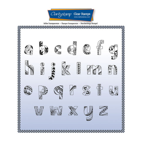 Doodle Alphabet - Lower Case A4 Square Stamp & Mask Set