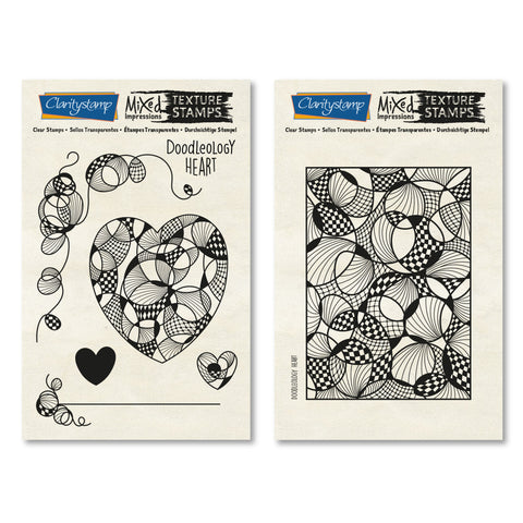 Doodleology Heart - Mixed Impressions Unmounted Clear Stamp Set