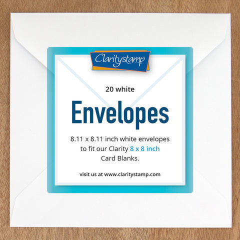 White Envelopes for 8" x 8" Card Blanks x20