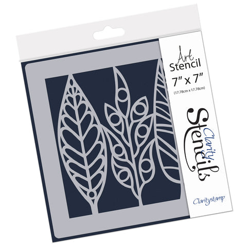 Funky Leaves & Trees <br/> 7" x 7" Stencil <br/>