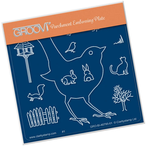 Bird Outline A6 Square Groovi Baby Plate