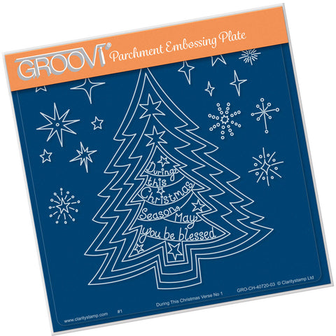 During this Christmas Verse No. 1 - Tree A5 Square Groovi Plate