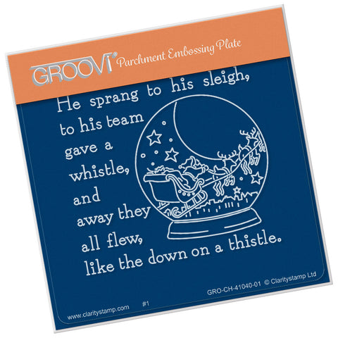 Twas the Night 14 - Snow Globe A6 Square Groovi Baby Plate